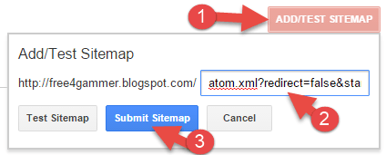 sitemaps ki link add karke asubmit site map ki button par click kare