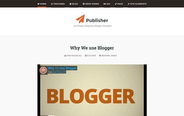 Publisher Responsive Blogger Template