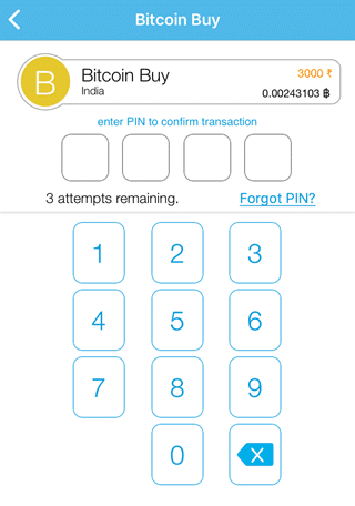 Zebpay PIN Enter kare