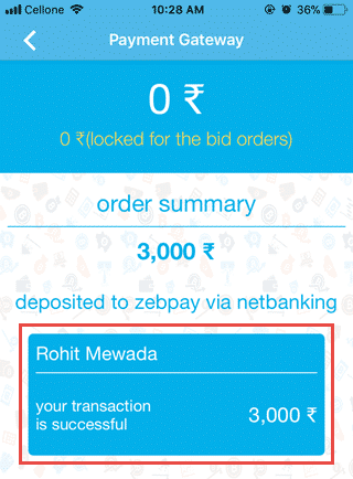 successful payment sent ho jayegi