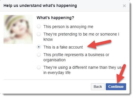 fake account report kare fb se