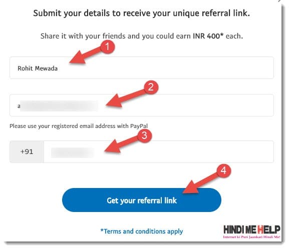 paypak referral link generate kare
