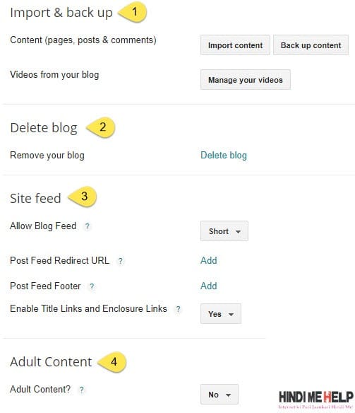blogger other setting kare use start karne se pehle