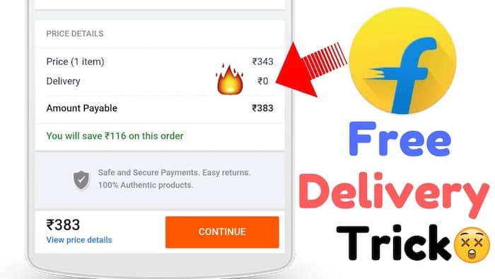 Flipkart Free Delivery Trick [year] Step by Step in Hindi - Save Money