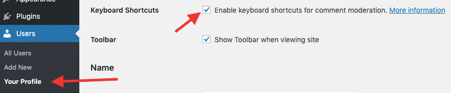 Wordpress Keyboard Shortcut Full List - tegory%
